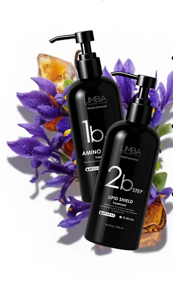 Protocol B bottles with iris and amber