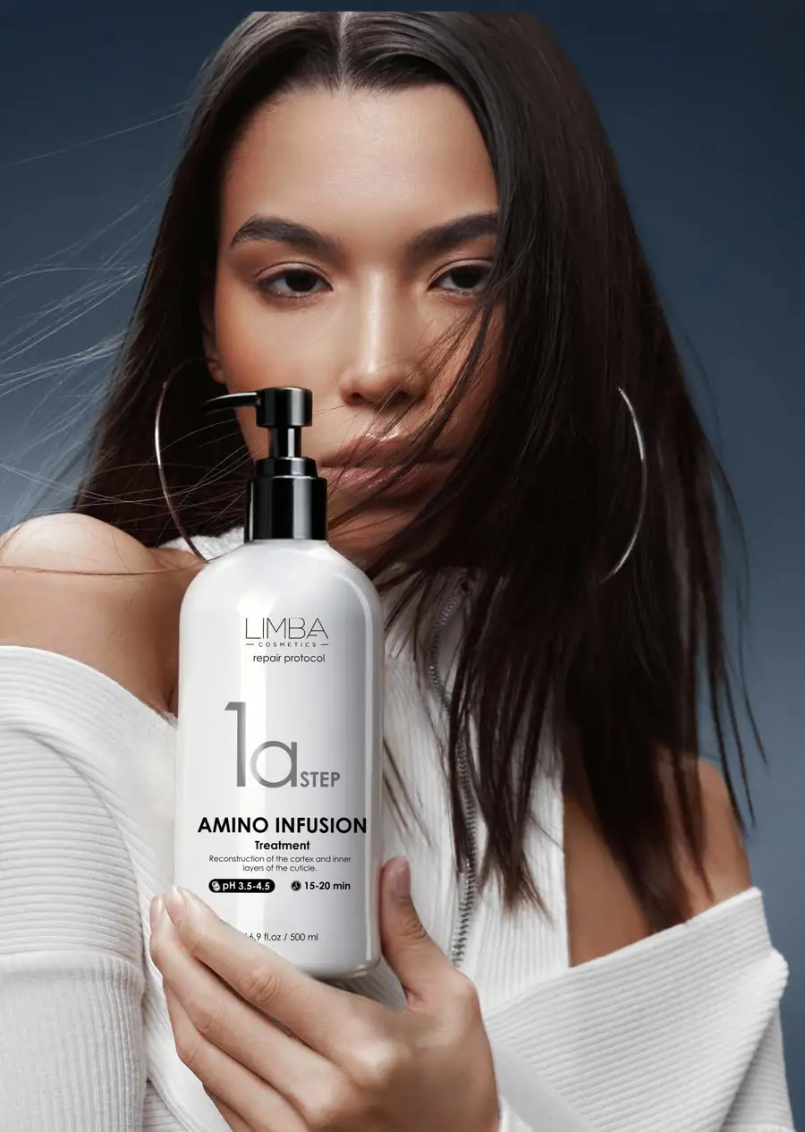 Model holding Limba Repair Protocol Step 1A Amino Infusion Treatment